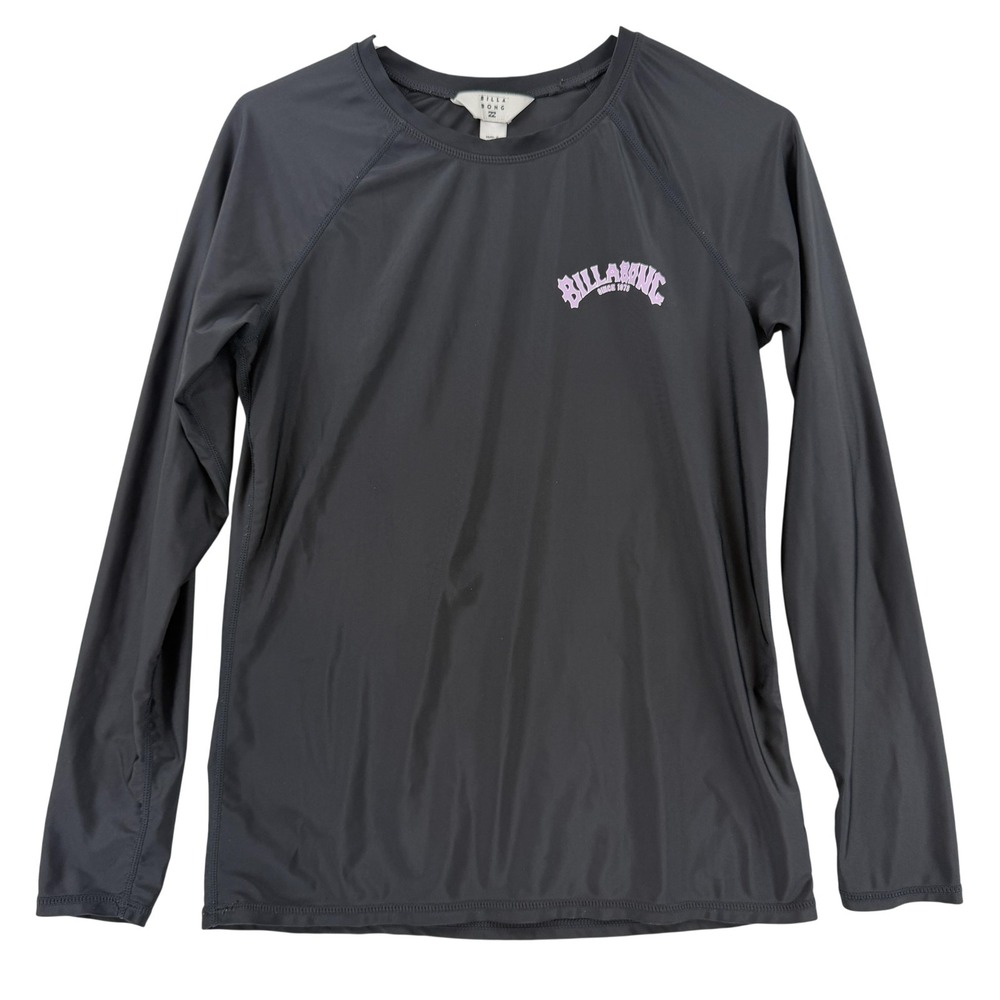 Billabong Rash Guard Womens XL Gray Long Sleeve Quick Dry Surf Swim Beach‎ Shirt